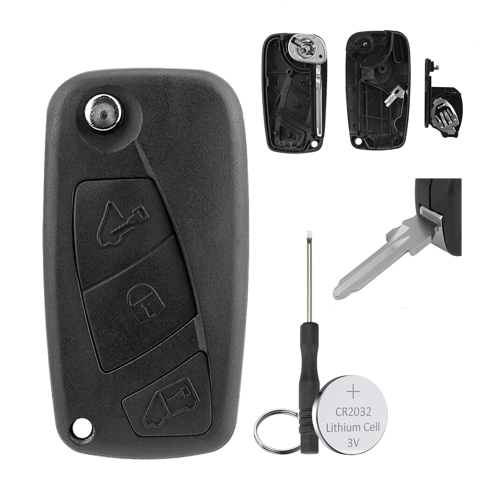 GZXNKEY 3-Tasten-Klappschlüsselgehäuse für Iveco Daily MK4 2006 2007 2008 2009 2010 2011 Fernbedienung mit GT10 Klinge Schraubendreher Schlüsselanhänger CR2032 Batterie GZXNKEY 3-Tasten-Klappschlüsselgehäuse für Iveco Daily MK4 2006 2007 2008 2009 2010 2011 Fernbedienung mit GT10 Klinge Schraubendreher Schlüsselanhänger CR2032 Batterie von GZXNKEY