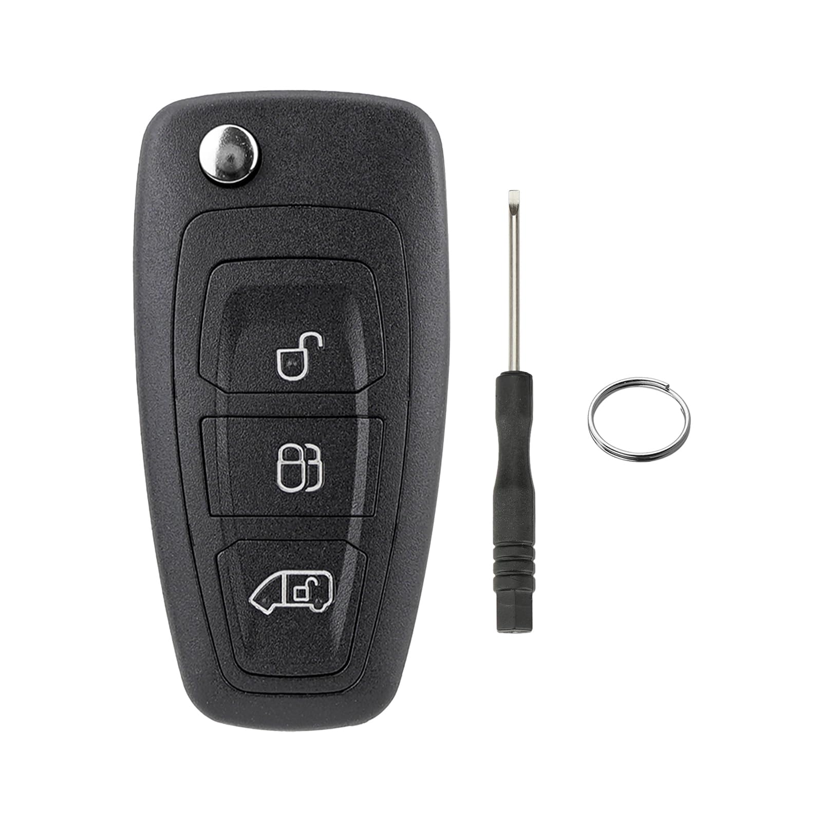 3 Tasten Remote Key Shell für Flip Ford Transit benutzerdefinierte Mit einem Schlüsselring und Einer Klinge Schraubendreher von GZXNKEY