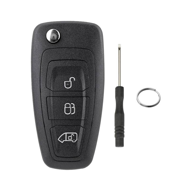 3 Tasten Remote Key Shell für Flip Ford Transit benutzerdefinierte Mit einem Schlüsselring und Einer Klinge Schraubendreher von GZXNKEY