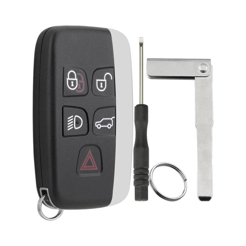5-Tasten Auto Schlüssel Gehäuse Für Range Rover Evoque Sport Land Rover Discovery Schlüssel Smart Key Case mit Uncut Schlüssel mit Schraubendreher Schlüsselring von GZXNKEY