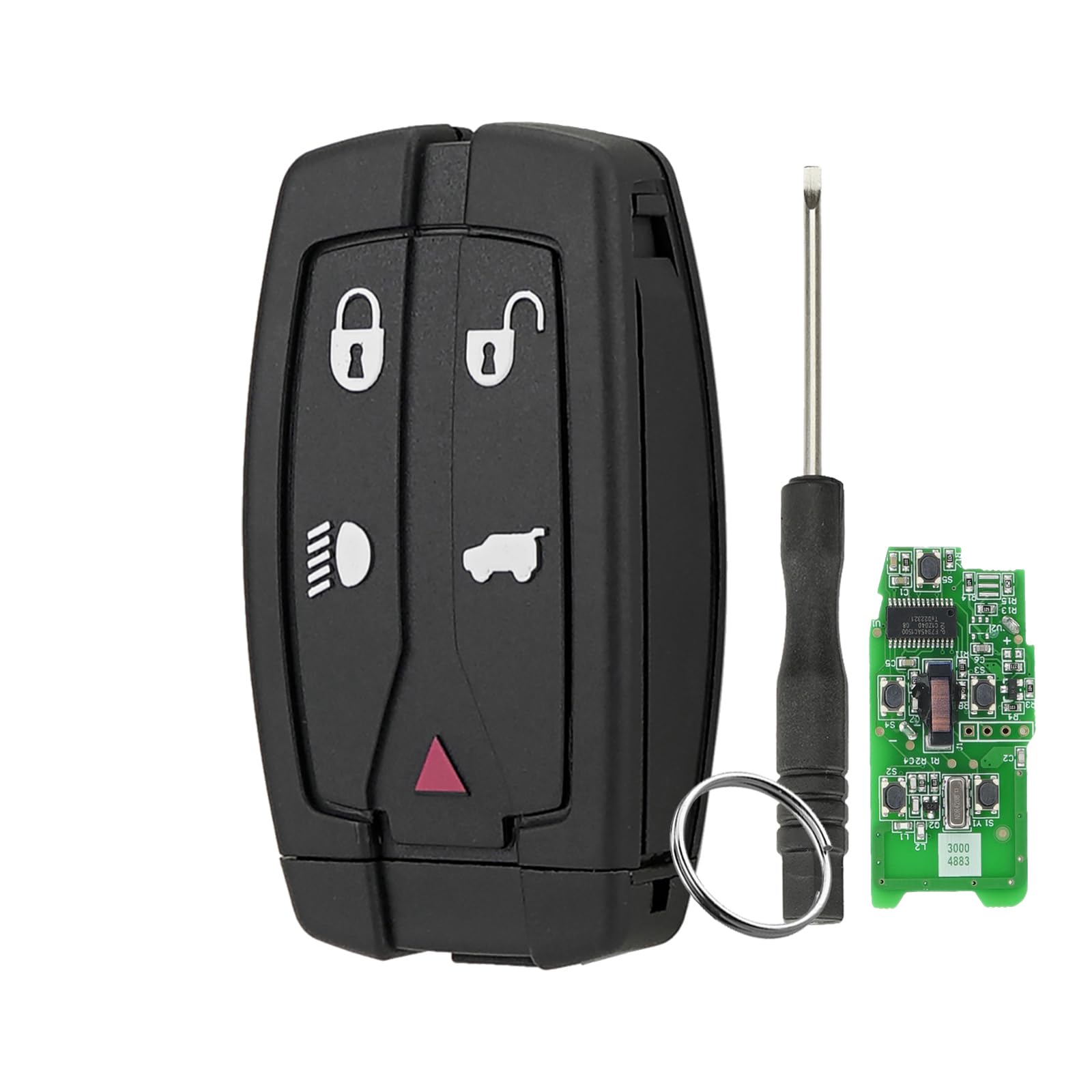 5 Tasten Keyless Entry Fernbedienungsschlüssel Ersatz passt mit Land Rover Freelander 2 2007 2008 2009 2010 2011 2012 2013 2014 2015 mit ID46 Chip 433MHZ Autoschlüssel Gehäuse Ersatz NT8TX9 von GZXNKEY