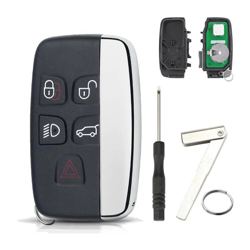 5 Tasten für Range Rover Schlüssel Landrover Remote Range Rover Evoque Key Range Rover Sport Schlüssel Jaguar F Pace Fob F Typ Schlüsselanhänger Evoque Key 2011 433 MHz mit Klinge von GZXNKEY