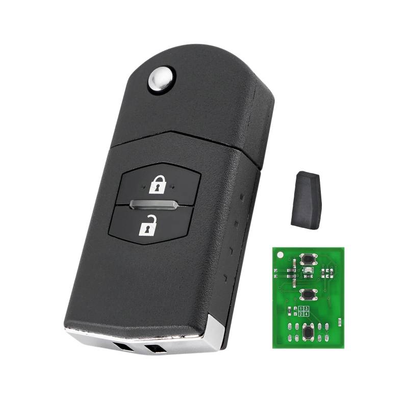 Autoschlüssel mit 2 Tasten, für Mazda 3 Mazda 6 Key 2005 2006 2007 2008 2009 433 MHz 63chip SKE126-01 GP9F675RYD von GZXNKEY