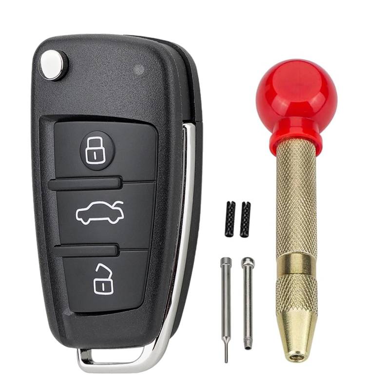 GZXNKEY Audi A2 A3 A4 A6 A6L A8 Q7 TT S6 Schlüsselanhängergehäuse aus Kunststoff für Auto mit Entnahmewerkzeug zum Austausch der Schlüsseleinsätze von GZXNKEY