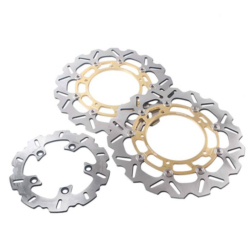 GZYF 1 Satz Bremsscheiben vorn+hinten Edelstahl Gold Für YZF R6 2005-2011 YZF R1 2007-2014 von GZYF