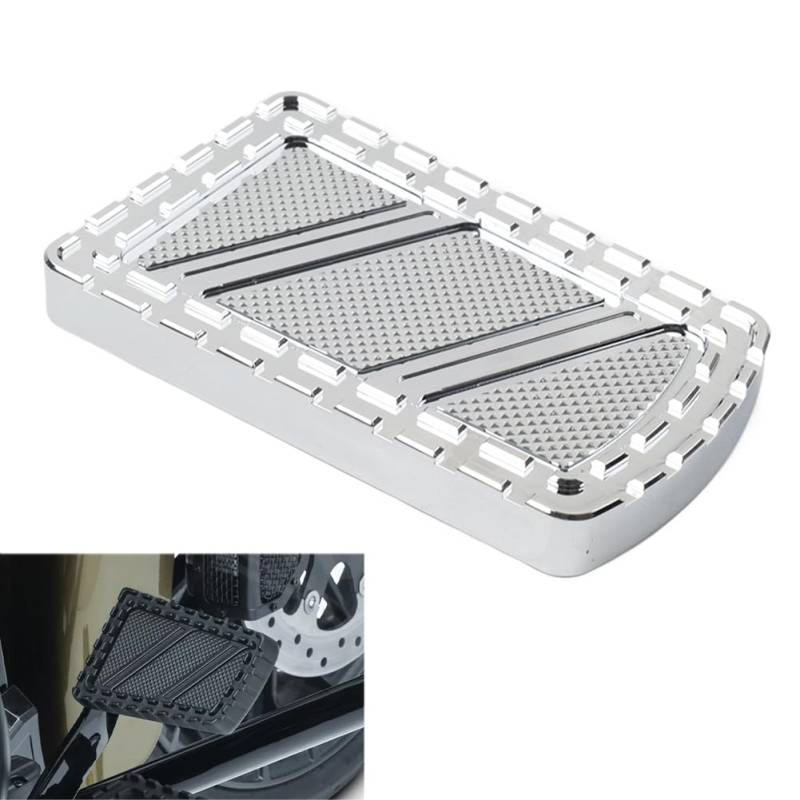 GZYF 1 Stück Bremsbeläge Belagabdeckung Pedalzubehör Aluminium Chrom Für '12-'16 FLD '86-'17 FL von GZYF