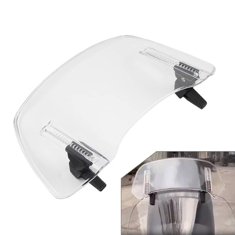 GZYF 1 Stück Motorrad Windschutzscheibe Windschutzscheibe Einstellbare Spoiler Clamp-On Klar Front von GZYF