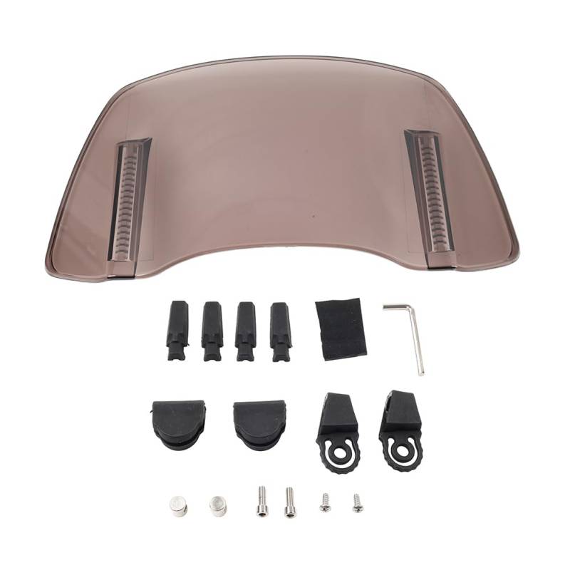 GZYF 1 Stück Motorrad Windschutzscheibe Windschutzscheibe Einstellbare Spoiler Clamp-On Tan Vorne von GZYF