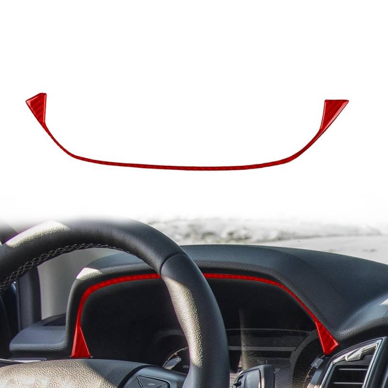 GZYF 1 Stück links Kohlefaser + Epoxidbeschichtung (weich) Tachooberrahmen Armaturenbrett Instrumententafel Mittelkonsole Rot Für Sport 19-23 von GZYF