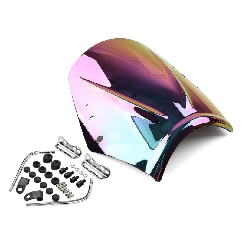 GZYF 1set Kunststoff Windschutzscheibe Windschutz Motorrad Windschutz Bildschirm Front Fliegengitter Deflektor Sport Visier Dunkel-Iridium Für Universal für Motorrad von GZYF