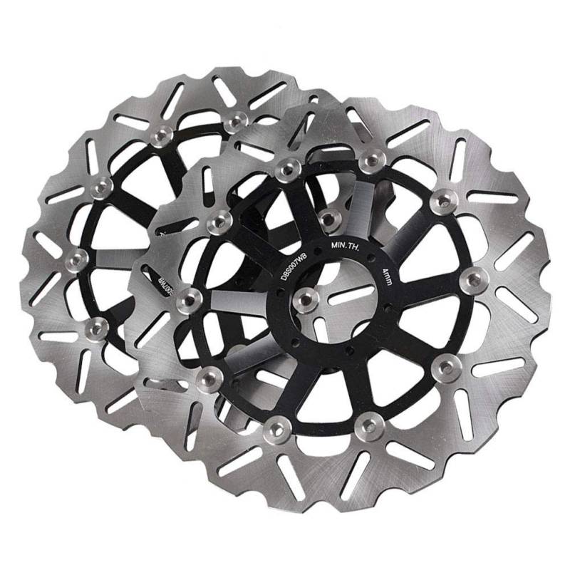 GZYF 2 Stück Bremsscheiben vorn Edelstahl schwarz Für CB1 CB400F CB400 FOUR CB400SB CB400 SUPER BOL D'OR von GZYF