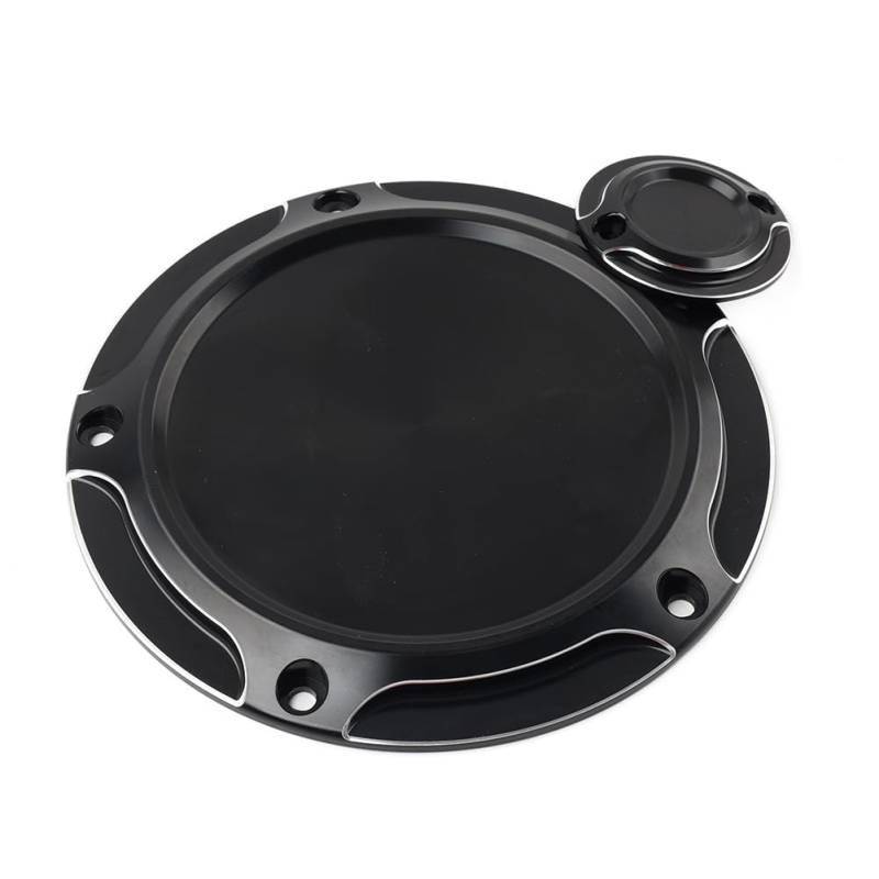GZYF 2 Stück Derby Motor Timing Timer Abdeckkappe Aluminium Schwarz & Weiß Für Touring Electra Glides Road Glides Road Kings Street Glides Trikes 2017+ Motorrad von GZYF