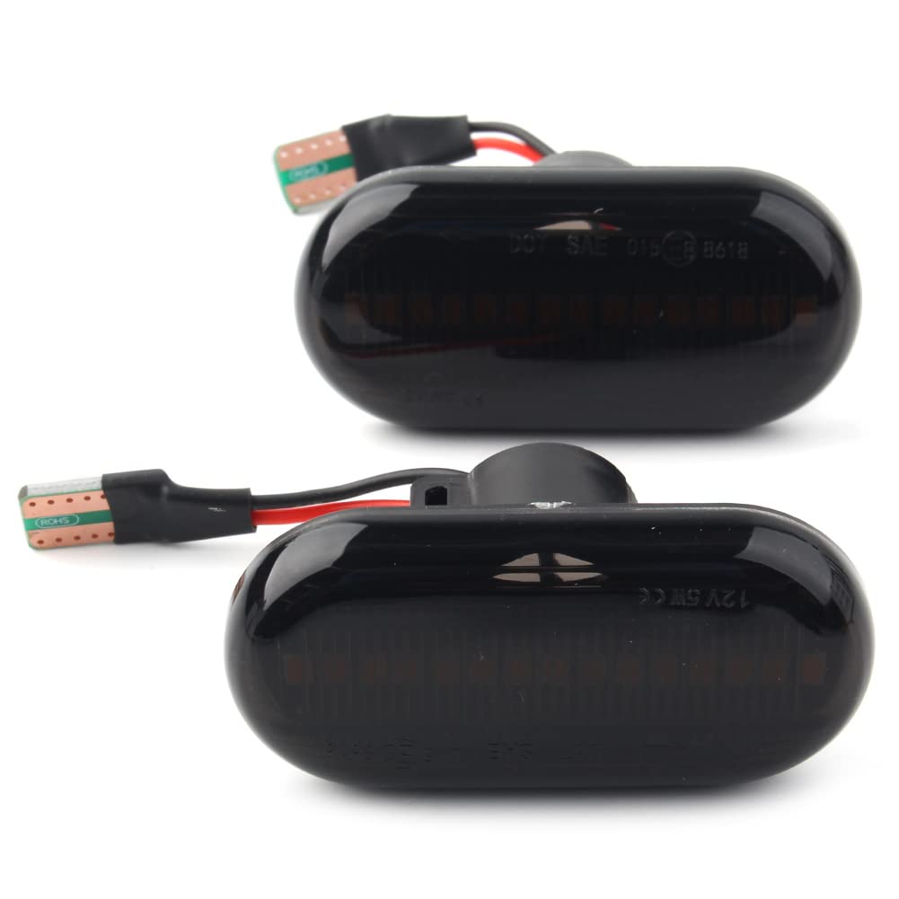GZYF 2 Stück Dynamisches sequentielles Blinken Licht Seitenmarkierungsleuchte Für CLIO Twingo Für Duster, getönte schwarze Linse GZYF 2 Stück Dynamisches sequentielles Blinken Licht Seitenmarkierungsleuchte Für CLIO Twingo Für Duster, getönte schwarze Linse von GZYF