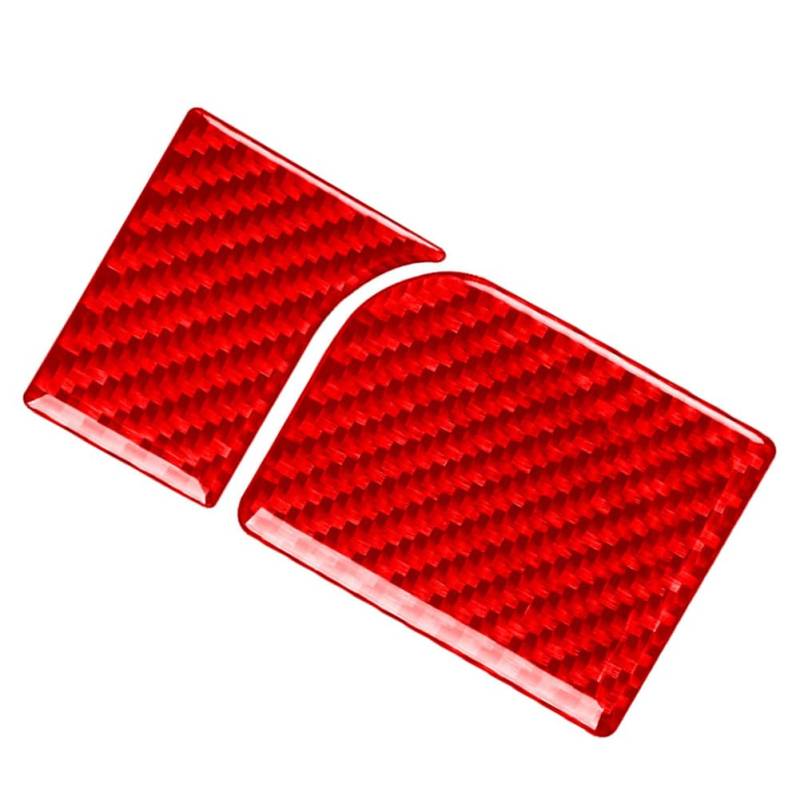 GZYF 2 Stück Scheinwerferschalter Panel Abdeckung Lenkrad Rechte Seite Aufkleber Zierleiste LHD Karbonfaser Rot Für Passat B5 2001-2005 von GZYF