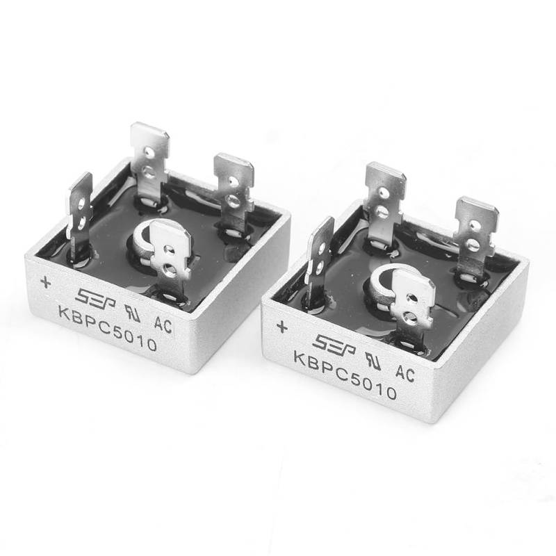 GZYF 2 Stücke 50A 1000V Metallgehäuse QuadratdiodeEinphasige Gleichrichterdiodenbrücke KBPC5010 von GZYF