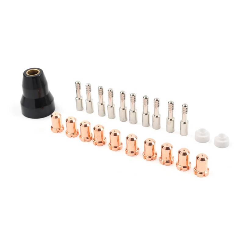 GZYF 23 Stücke PCH-25/35 Plasmaschneidspitzen Elektrodendüsen Taschenlampe Kupfer Silber 9-6506 9-6501 9-6007 9-6003 von GZYF
