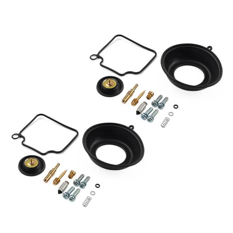 GZYF 2er Set Vergaser Reparatursätze Vergaserreparatur und Membran Messing Schwarz & Silber Motorrad Für VT750C Shadow Aero 2004-2008 von GZYF