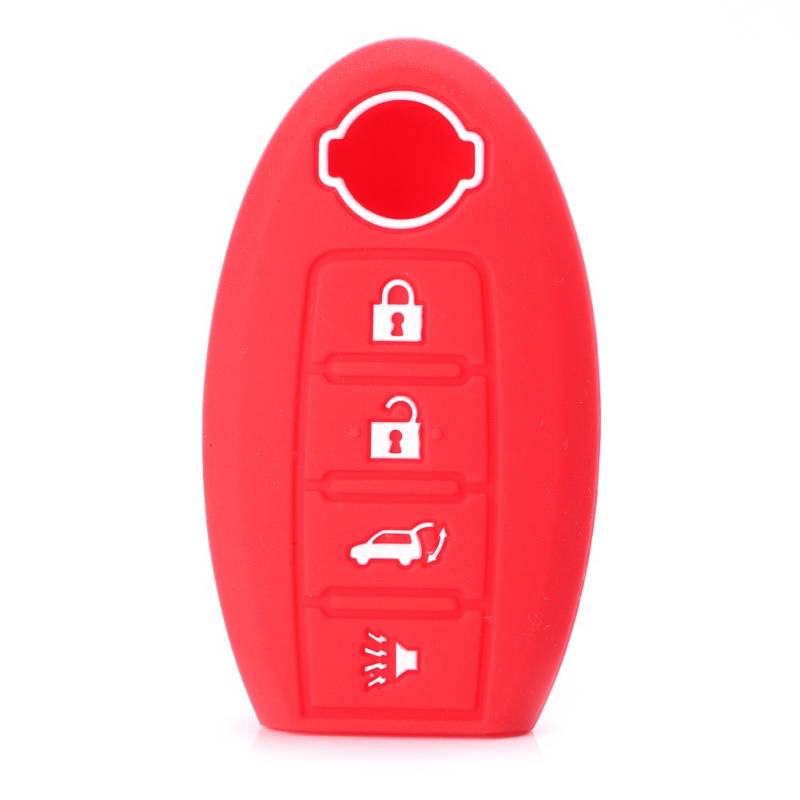 GZYF 4 Tasten Smart Schlüsselanhänger Hülle Klappschlüssel Silikon Rot Auto Für Altima Maxima Murano Pathfinder Rogue Versa Teana von GZYF