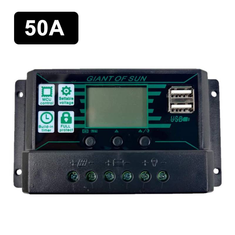 GZYF 50A MPPT 12/24V Solar Laderegler, Solar Panel Regler Dual USB Mehrere Last Steuerung Modi von GZYF