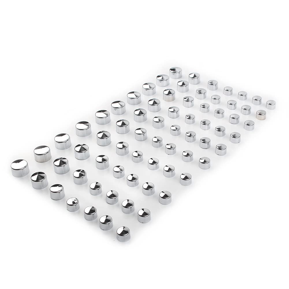 GZYF 70 Pcs Motorcycle Engine Bolt Covers Bolt Head Caps Plastic for Harley Softail Electra Street Glide Road King Road Glide 2017-2020, Chrome von GZYF