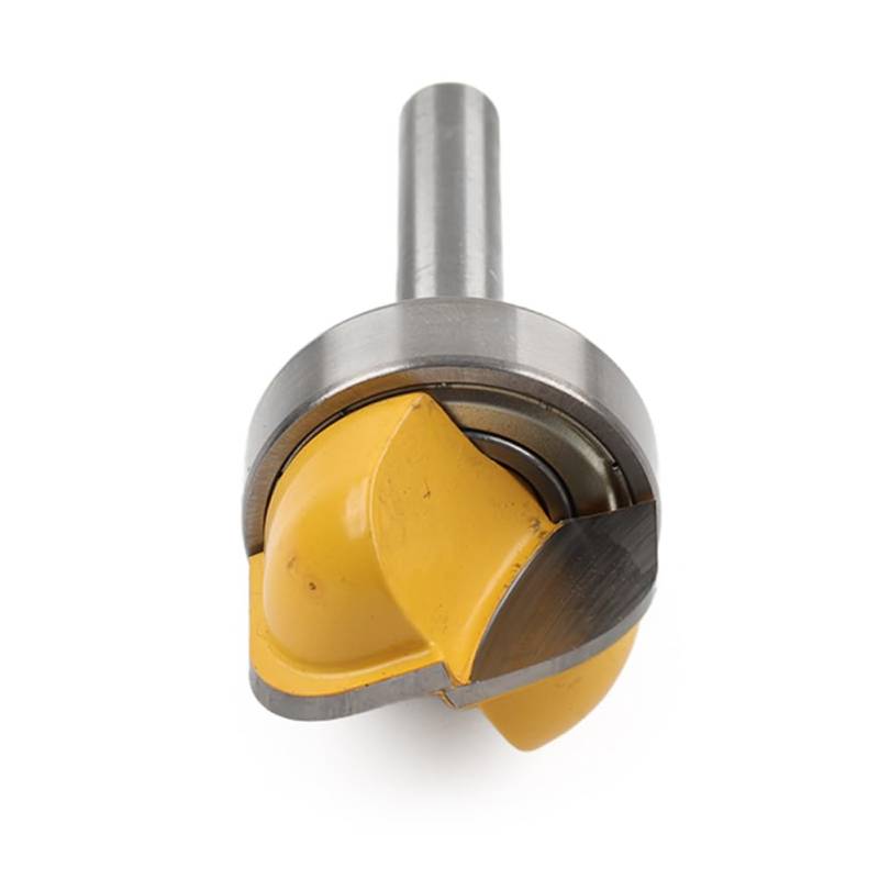GZYF 8mm Schaftfräser Fräser Schüssel & Tablett Schnittdurchmesser 1-1/8" Rundnase Cove Core Box Holzbearbeitungswerkzeug 1 Stück Gelb & Silber Hartmetall von GZYF