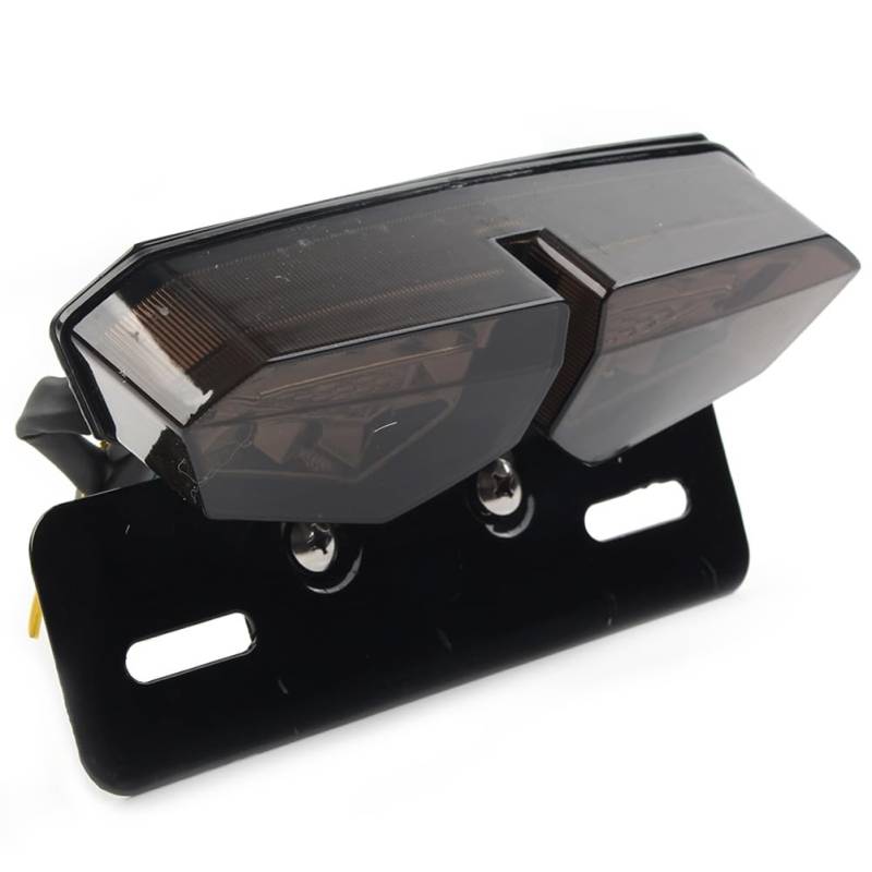GZYF Aluminium Kennzeichenhalter Kennzeichenleuchte Bremsleuchte Rücklicht Halterung Schwarz Für Universal Für Bobber Cafe Chopper Racer Motorrad von GZYF