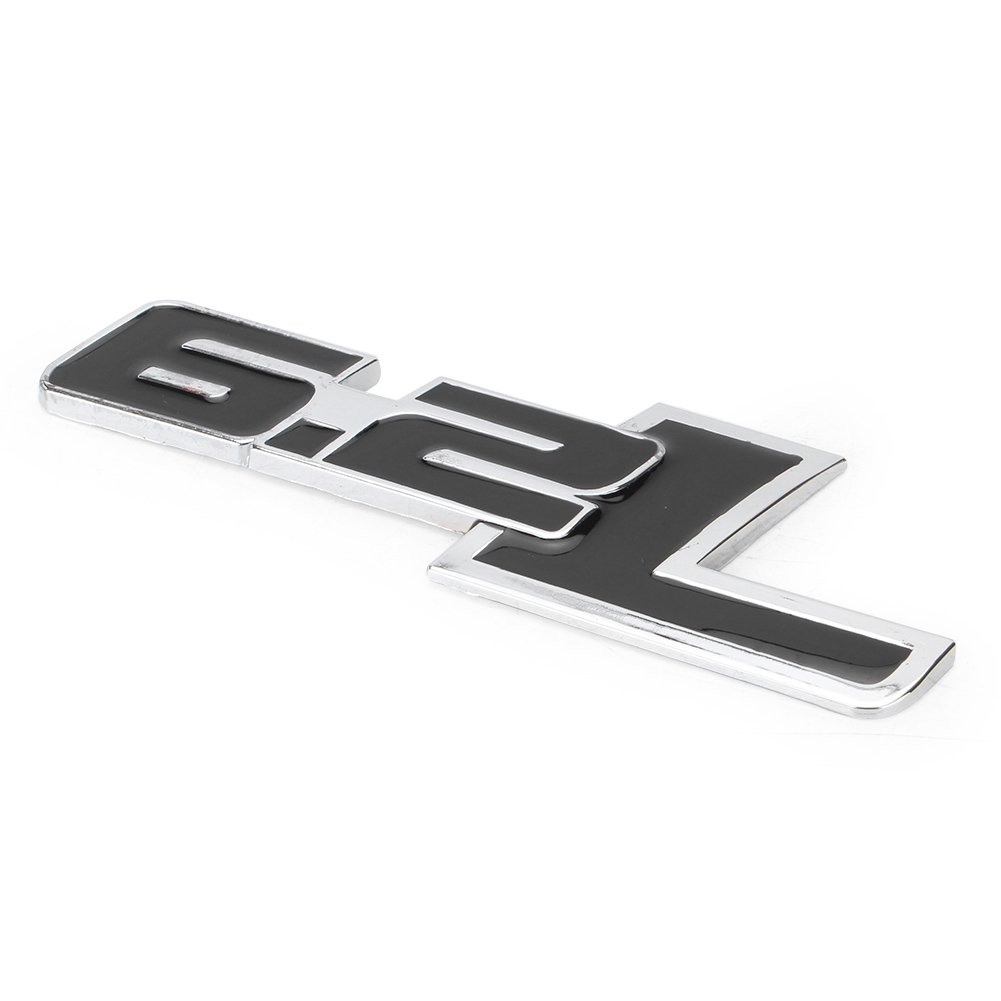 GZYF Auto Hinten 6.2L Emblem Badge Aufkleber für Ford für Raptor 6.2L, Chevrolet Camaro 6.2L, für Corvette 6.2L, Schwarz von GZYF