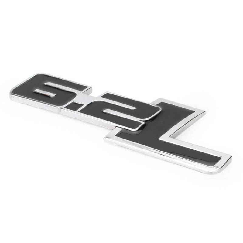 GZYF Auto Hinten 6.2L Emblem Badge Aufkleber für Ford für Raptor 6.2L, Chevrolet Camaro 6.2L, für Corvette 6.2L, Schwarz von GZYF