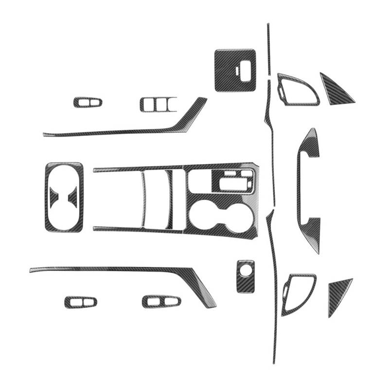 GZYF Auto-Innenraum-Komplettset Aufkleber Dekoration Abdeckung Trim Kit LHD Schwarz Carbon Fiber Für Stinger 18-23 25Pcs von GZYF