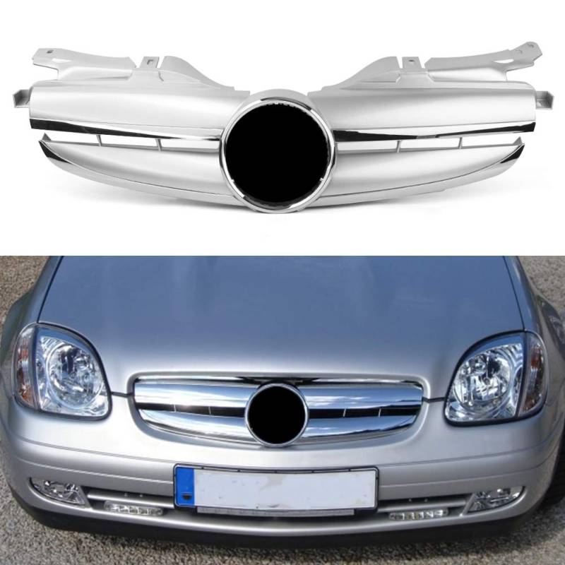 GZYF Auto Kühlergrill Frontgrill Stoßstangengitter Kompatibel mit Mercedes Benz SLK Klasse R170 1998-2004 von GZYF