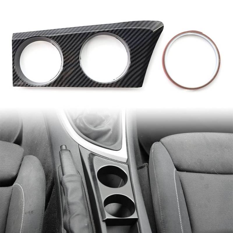 GZYF Auto-Mittelkonsole Wasserbecherhalter Verkleidung für BMW 1er E81 E82 E87 E88 Schrägheck Coupe 2004–2011, Kohlefaser-Optik von GZYF