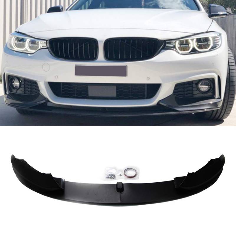 GZYF AutoteileUniversal Auto Frontstoßstange Lip Spoiler Splitter Unter Kinn Spoiler Body Kit Unterer Spoiler Für F32 F33 F36 4 Series 2014-2020 M Sport Stoßstange Mattschwarz von GZYF