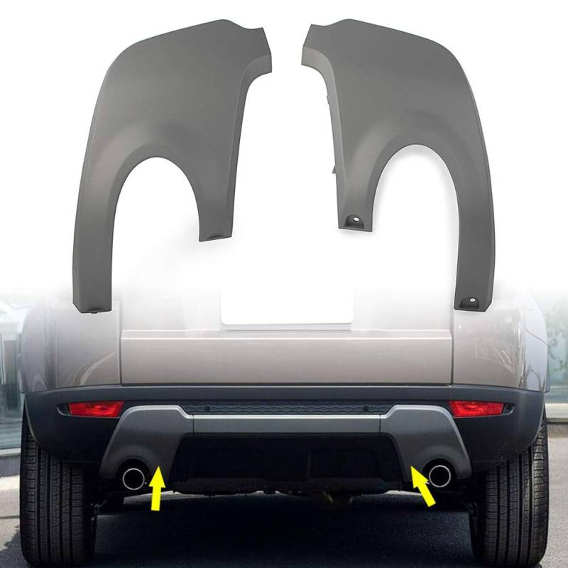 GZYF Car Auto Rear Bumper Exhaust Muffler Cover Panels for Range Rover Evoque Pure/Prestige 2012-2018, Left & Right Side von GZYF