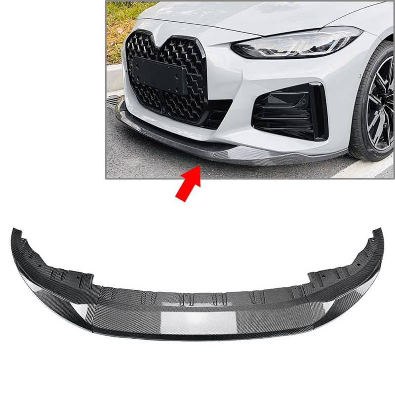 GZYF Frontstoßstange Canard Splitter Lip Spoiler Diffusor ABS Kohlefaser Muster Auto Für 4er G26 M Sport M440i i4 M50 Gran Coupé 2020-2024 von GZYF
