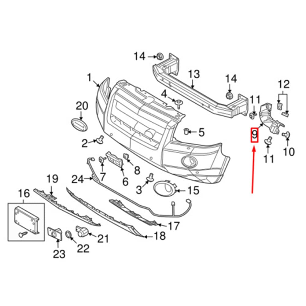 GZYF Frontstoßstangenhalterung LR029746 Für Freelander 2 L359 2006-2014 von GZYF