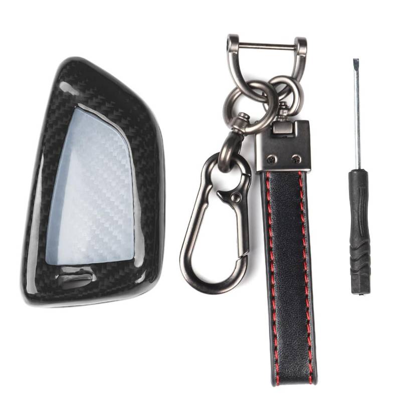 GZYF Funkschlüssel Hülle Schlüsselanhänger Schutzhülle Carbon Fiber Schwarz Für 1er 2er 3er 4er 5er 6er 7er 8er Auto von GZYF