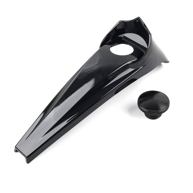 GZYF Gestrecktes Armaturenbrett, Öl-/Kraftstoffpanel, Konsole + Tankdeckelabdeckung aus Kunststoff, schwarz glänzend Für Limited & Tri Glide Modelle 2008 2009+ von GZYF
