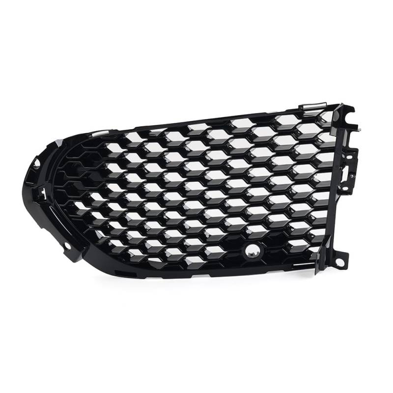 GZYF Glänzend Schwarz Links Geöffnet Mesh Front Stoßstange Nebel Licht Lampe Grill Grille Abdeckung Mit PDC für Jaguar F-Pace 2016-2020 von GZYF