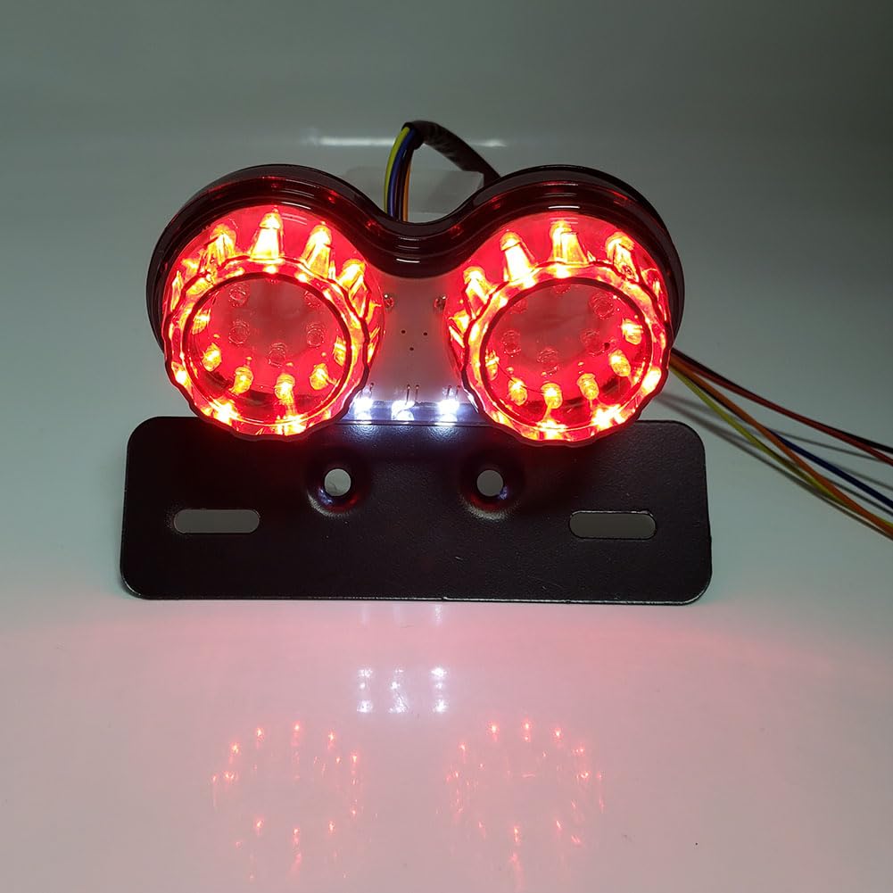 GZYF Kennzeichenhalter Bremslicht Rücklicht Blinker Dual Integrierte ABS Rot Für Universal Für Chopper Bobber Cafe Racer Motorrad GZYF Kennzeichenhalter Bremslicht Rücklicht Blinker Dual Integrierte ABS Rot Für Universal Für Chopper Bobber Cafe Racer Motorrad von GZYF