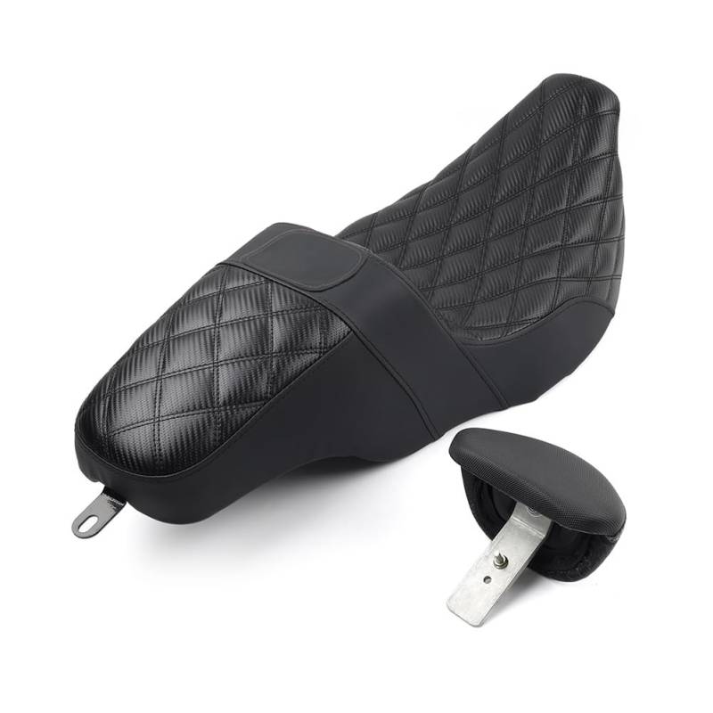 GZYF Low Profile Fahrerrückenlehne Beifahrersitz Doppelsitzbank Leder Schwarz und Black Line Für Screamin' Eagle Electra Glide Ultra Classic FLHTCUSE3 Für Für FLHRSE4 von GZYF