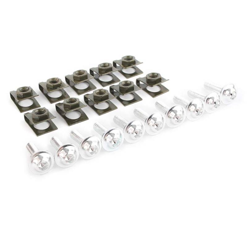 GZYF Motor 10 stücke Körper Verkleidung M6 Schrauben & Clip Muttern Befestigungs Set Silbe von GZYF