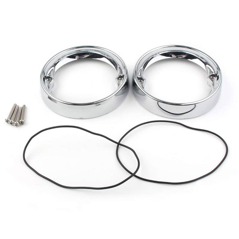 GZYF Motorrad 3-1/4 Zoll Blinkleuchtenring passend für Touring Road King Electra Gilde Softail Chrome Bezel von GZYF