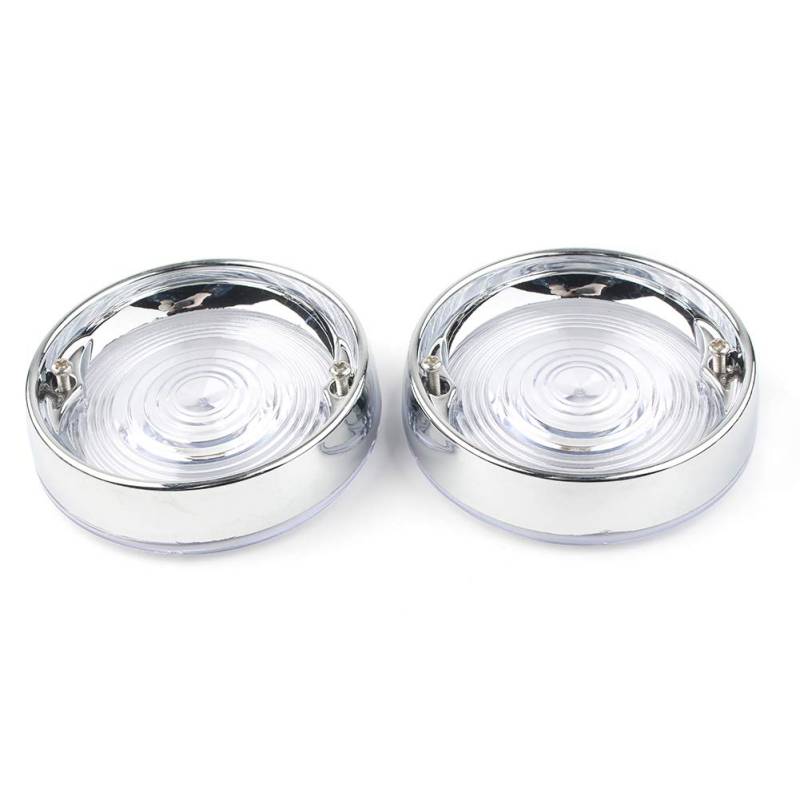 GZYF Motorrad Blinkerglasabdeckung mit Zierringen Für Davidson 3-1/4" Flat Style Blinker 1986-2019 kla von GZYF
