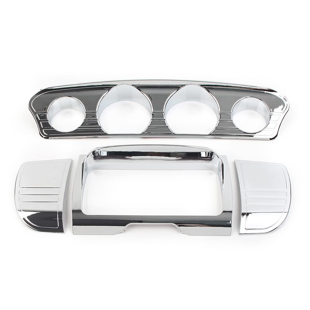 GZYF Motorrad Chrom Tri-Line Instrument Stereo Zierleiste mit Verkleidung Schalter Panel Akzent Abdeckung Für Touring Modelle Electra Glide, Street Glide, Tri Glide, Ultra Limited 2014-2022 GZYF Motorrad Chrom Tri-Line Instrument Stereo Zierleiste mit Verkleidung Schalter Panel Akzent Abdeckung Für Touring Modelle Electra Glide, Street Glide, Tri Glide, Ultra Limited 2014-2022 von GZYF