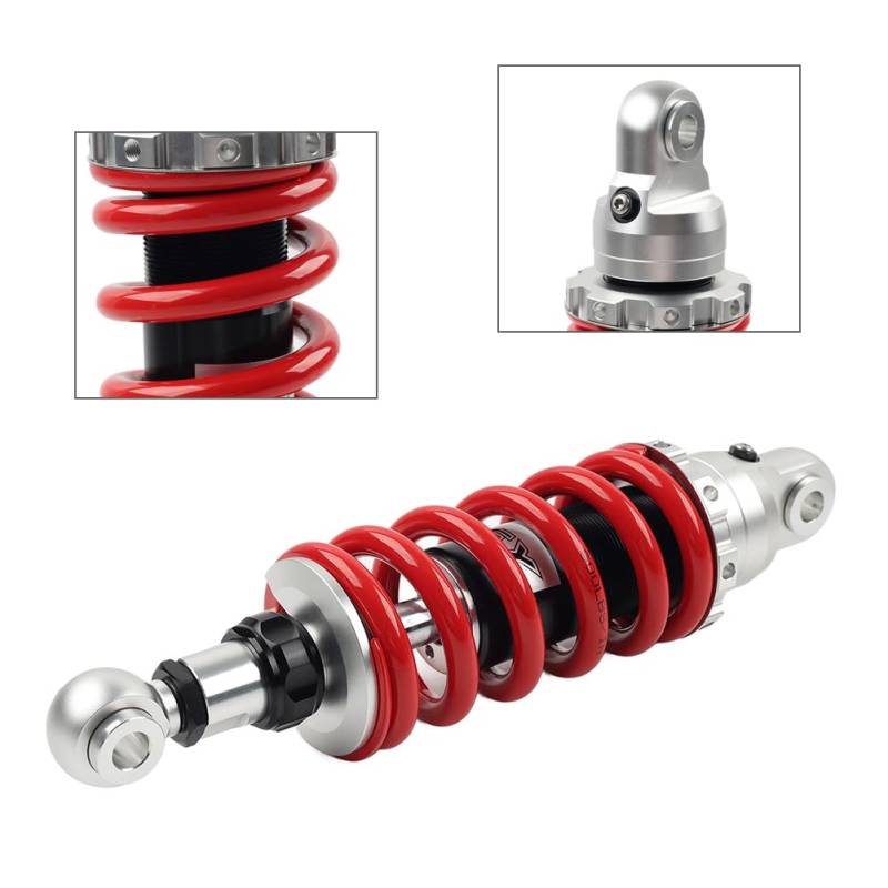GZYF Motorrad Stoßdämpfer 340mm Federung 13mm Feder Rot Aluminium Für Universal von GZYF