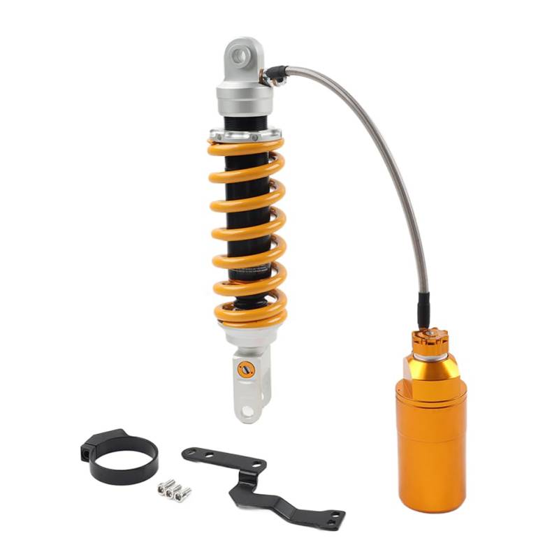 GZYF Motorrad Stoßdämpfer Gabelkopf 325mm Aufhängung 10mm Feder Aluminium Gelb Für Universal für ATV Dirt Bike von GZYF
