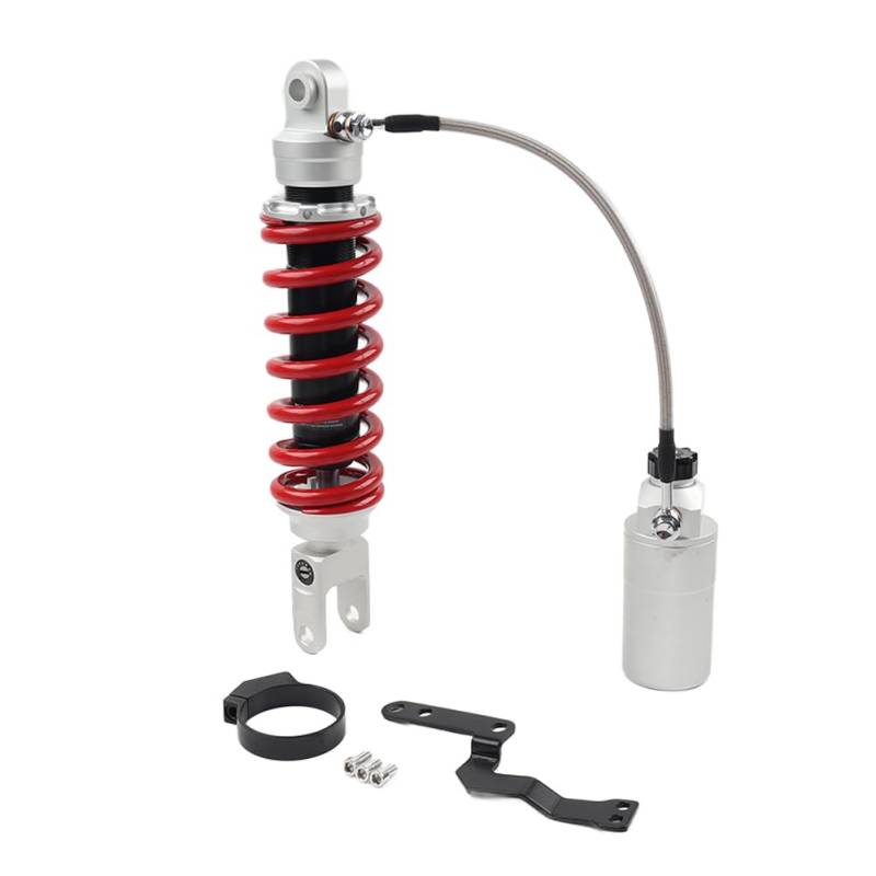 GZYF Motorrad Stoßdämpfer Gabelkopf 325mm Aufhängung 10mm Feder Aluminium Rot Für Universal für ATV Dirt Bike von GZYF