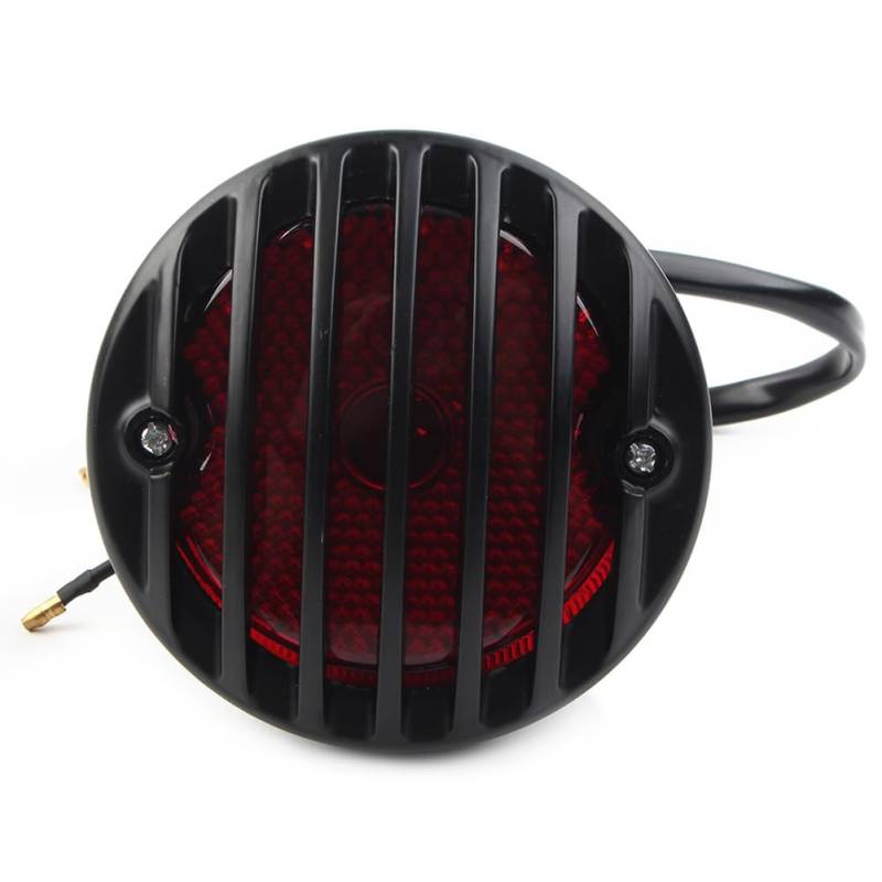 GZYF Seitliche Halterung Grill Rücklicht Kennzeichenhalter Bremslicht Schwarz Aluminium Für Universal Für Racer Bobber Cafe Chopper Motorrad von GZYF