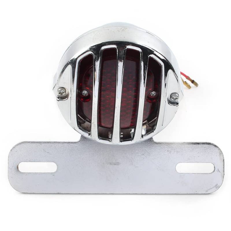 GZYF Seitliche Montage Rücklicht Grill Kennzeichen Bremsleuchte Halterung ABS Chrom Für Universal Für Chopper Bobber Cafe Racer Motorrad von GZYF