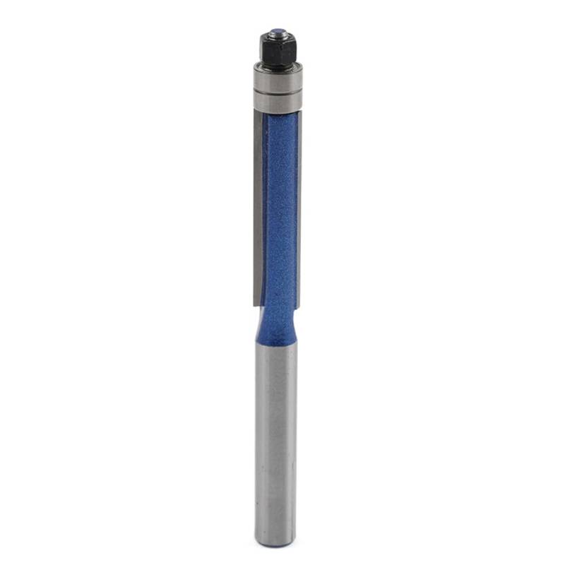 GZYF Top Lager Muster Vorlage Flush Trim Cutter Gerade Router Bit Holz Fräsen Werkzeug 1/4 "Schaft Hartmetall Blau & Silber 1Pc von GZYF
